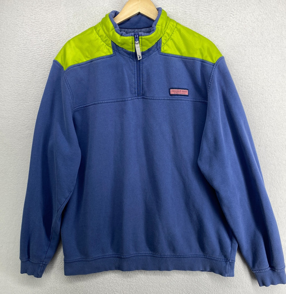 Vineyard Vines Other - VINEYARD VINES Sweatshirt Mens XL Ripstop Contrast Shep Shirt 1/4 Zip Blue Green